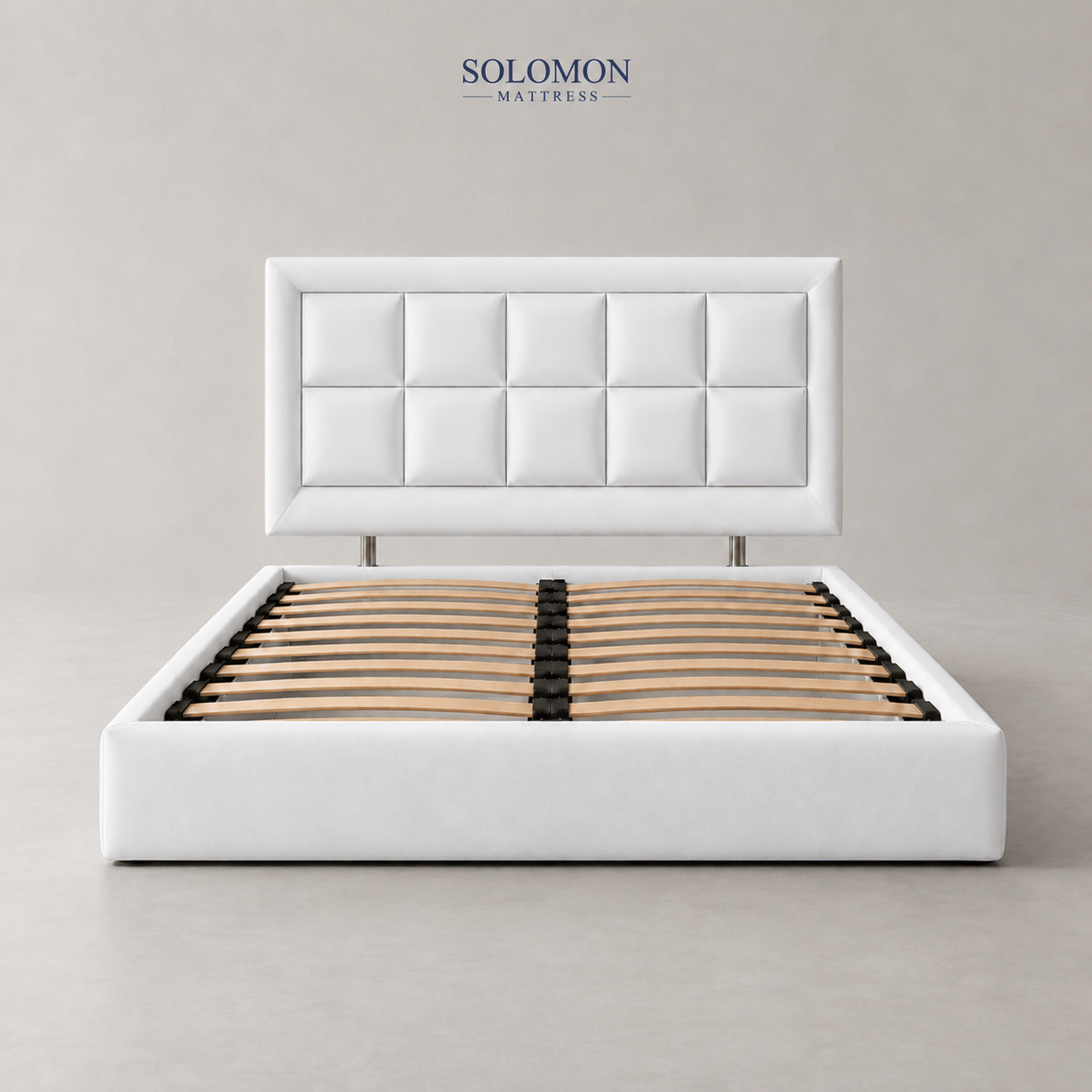 ฐานรองหัวเตียง 6 ฟุต SOLOMON รุ่น COBBLE สีขาว_5